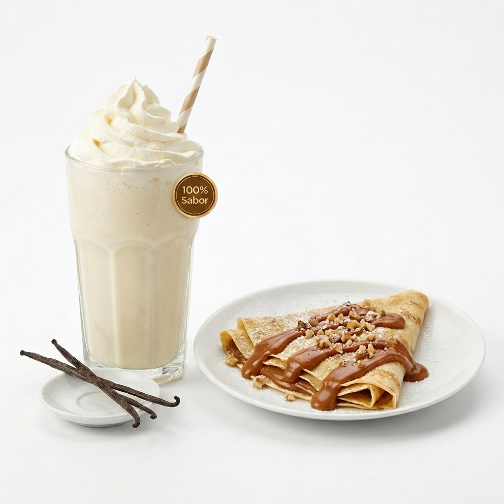 Batido con Crepe de Dulce de Leche y Nata